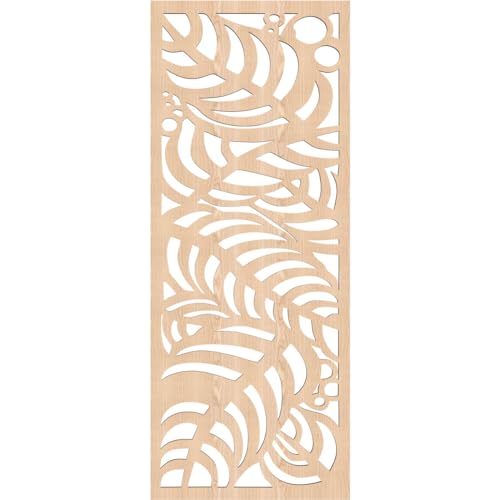 Image of 15 3 /8 inchW x 39 3 /8 inchH x 3 /8 inchT Mills Decorative Fretwork Wood Wall Panels, Red Oak