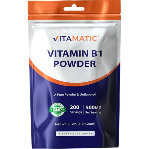 Vitamatic Vitamin B1 Pure Powder - 100 Grams (Thiamine Mononitrate)