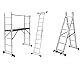 Multifunktionsleiter 4 in 1 Aluminium mit Plattform klappbar mit Rollen