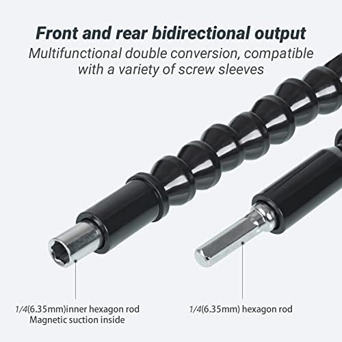 Maexus Flexible Drill Bit Extension - Magnetic Hex Soft Shaft, Flexible Screwdriver Extension for Connect Drive Shaft Tip Drill Bit Kit Adaptor (2 Pcs)