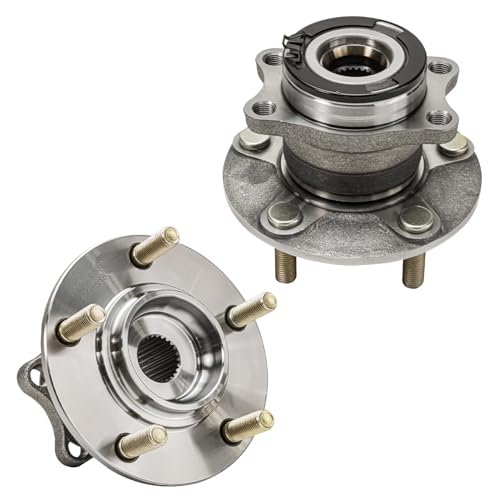 Image of Detroit Axle - AWD Pair Rear Wheel Bearing and Hub Assembly for 2008-2015 Mitsubishi Lancer, 2007-2013 Outlander 5 Lugs w /ABS, 2008 2009 2010 2011 2012 2013 BR930866
