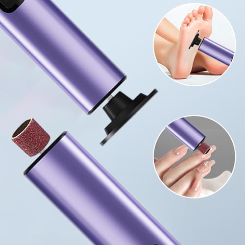 Meuleuse à pieds, petite ponceuse pour callosités | Rotation à 360 degrés, 9 vitesses avec disques de papier abrasif et têtes de meulage pour homme et femme – vue 7