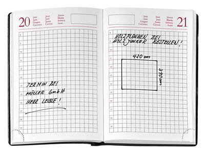 Handwerker-Kalender DIN A6 kariert 384 Seiten schwarz jahresunabhängig