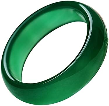 GIGB PBDK Natural Green Jade Ring for Woman Man,Good Luck Jade Ring Green Jade Rings Fengshui Cinnabar Ring Jewelry