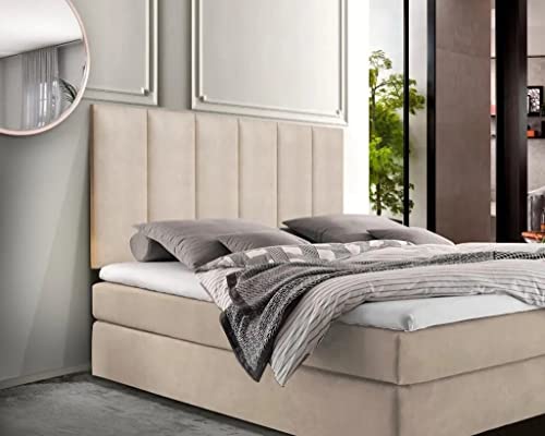 Cabeceira Painel Bege para Cama Box Casal 1,40 Estofada Quarto Luxo Linha A Vs