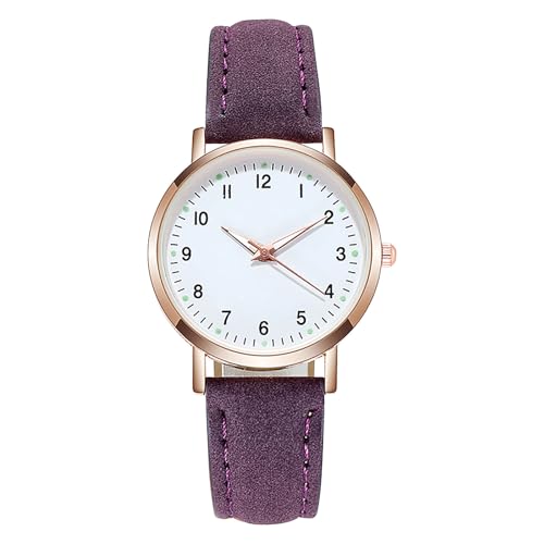 Image of Ladies Watches, Classic Watch with Luminouse Easy Read Dial, Wrist Watches for Women Waterproof, Vintage Small Face Round Watches with Leather Strap