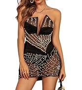 NIKBK Sexy Feather Rhinestone Backless Mesh Sheer Burlesque Outfit Nightout Clubwear Birthday Par...