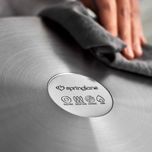 20cm Stainless Steel Frying Pan with Lid and Ergonomic Full-Stainless Steel Handle - Suitable for All Common Stove Types, Including Induction - Image 3