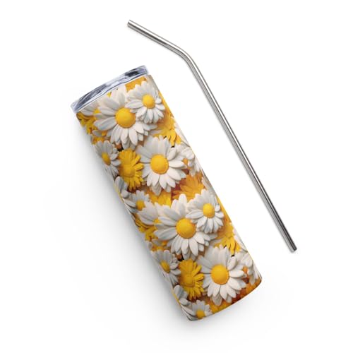 Gobelet isotherme fleurs 3D pour garder le café chaud sans fuite