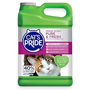 Cat’s Pride Premium Lightweight Clumping Litter: Pure & Fresh – Up to 10 Days of Powerful Odor Control – Multi-Cat, Scented, 10 Pounds