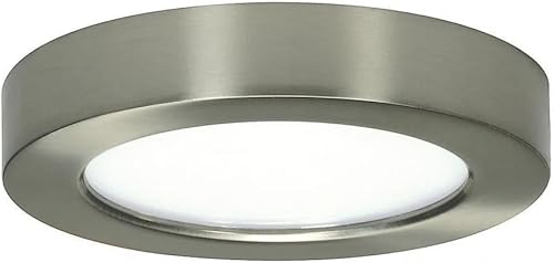 Satco S29359 - Montaje empotrado LED de transición en Pwt, Nckl, BS, Slvr. acabado, 1.00 pulgadas, 5.5 pulgadas, níquel cepillado