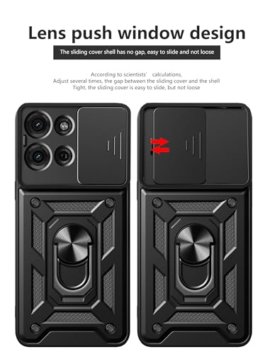 Image of for Motorola Moto G86 Case with [2 Pack] Tempered Glass Screen Protector, for Moto G86 5G Case Heavy Duty Armor [Military-Grade] Protective，with Lens ProtectsMagnetic Stand Cover Black