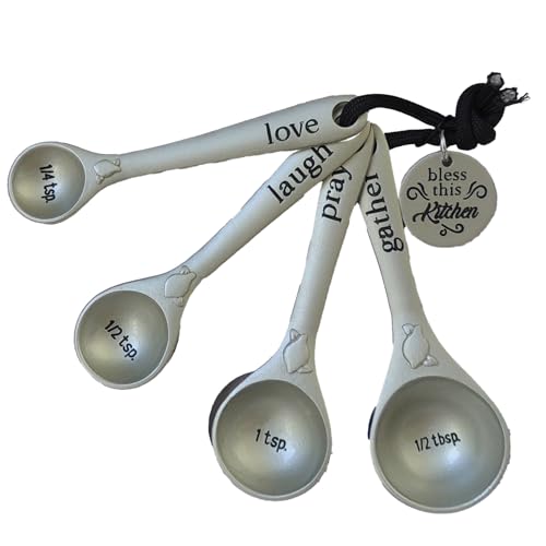 Kitchen Prayer Metal Measuring Spoon Set, Set of 4 Measuring