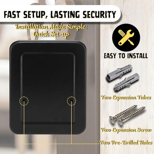 Flexzion Caixa de bloqueio de chave com suporte de parede com 40 porta-chaves organizador de armário