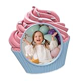 Isaac Jacobs Marco de cupcakes azul de 4 x 4 con caballete para exhibición de mesa, azul)