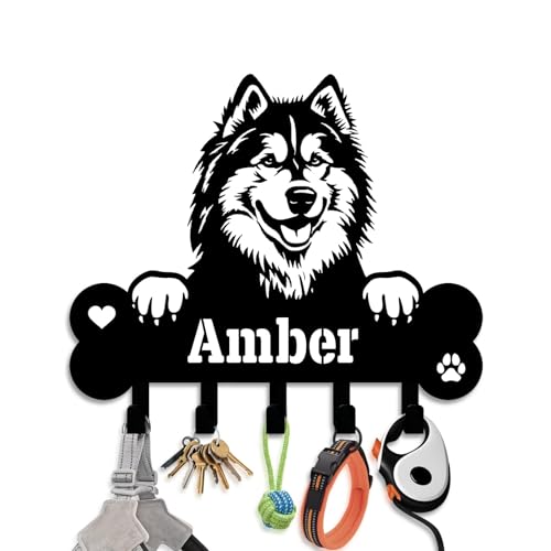NIWAHO Dog Leash Holder for Wall Personalized - Alaskan