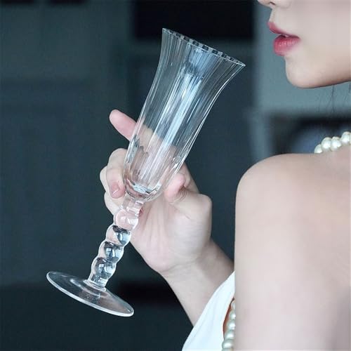 Copas de champán de 6,26 oz en juego de 2 copas de base alta 4