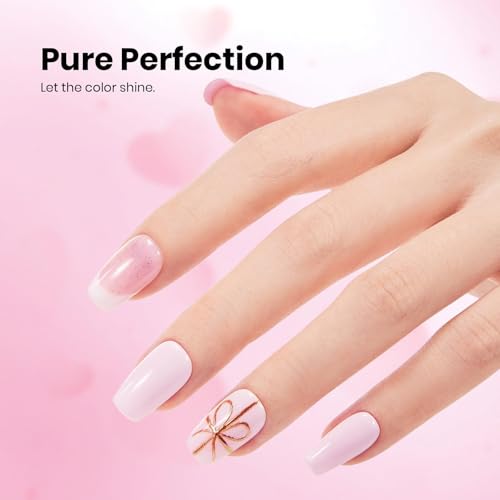 Image of Beetles Baby Pink Gel Polish - Milky Petal 15ml /0.51Oz, Light Pink Gel Nail Polish for Pastel Nails, Same Color Bottle STAY SHINING Series, Long-Lasting Soak Off UV LED Lamp | Color-Matched Bottle Design, Soak Off UV LED Light Pink Gel Nail Polish, Long-Lasting for DIY Beginners & Salon Pros