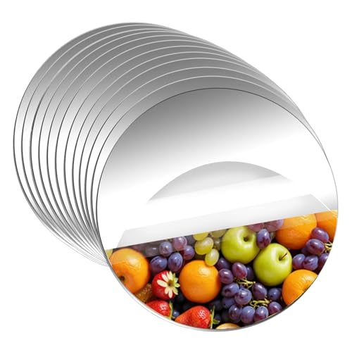 8 Inch Acrylic Round Mirrors Centerpieces for Tables, 12 Pack