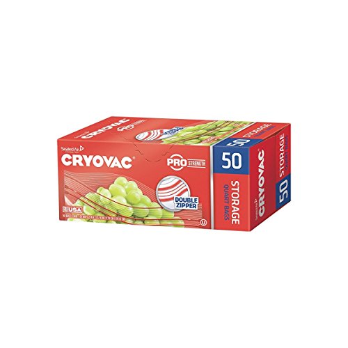 Diversey 100946911 Cryovac One Quart Storage Bag Dual Zipper, 1.68 mil, 7 x 7.94, Clear, 450/CT