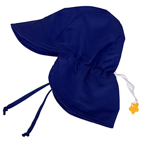 Livingston Toddler Beach Hat UPF 50+ UV Ray Sun Protection Baby Hat w/Neck Flap,Navy,0-12M - Thumbnail 2