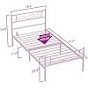 Weehom Metal Bed Frame Twin with Bed Storage,No Box Spring Needed,Heavy Duty Steel Slats Support for Boys Girls Teens Students Adults Pink