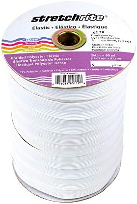 Stretchrite Braided Elastic Flat 3/4 in. x 90 yd White (90 yards)