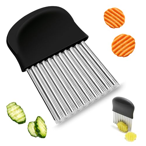 Coupe Pomme de Terre,Coupe Patate Couteau Ondulé à Frites,Couteau Ondulé