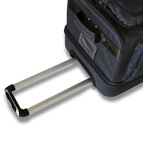 Travolution® – Newly Designed Garment Rack 28 inch Duffel with Wheels, Collapsible Lightweight Drop-Bottom Dance Costume Travel Luggage, Black