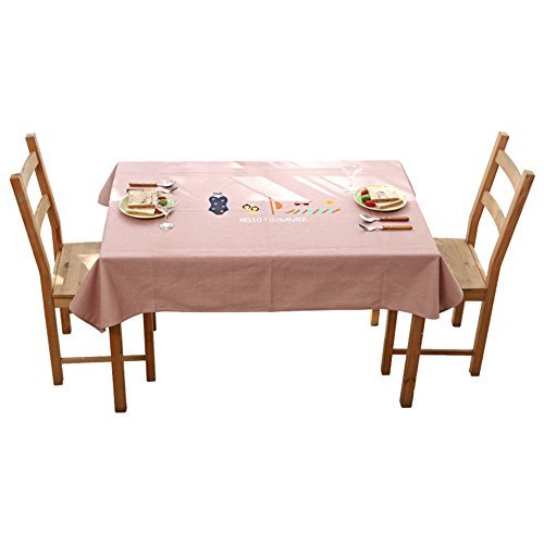 Nappe de salle à manger rose MU table longue et petite table ronde