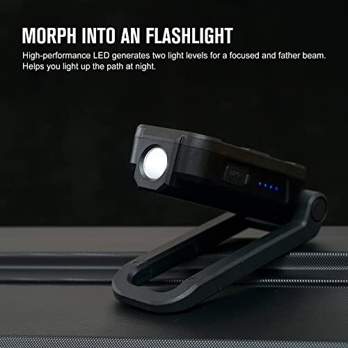 OLIGHT Swivel 400 Lumens LED Compact Rechargeable Magnetic COB Work Light, Adjustable Stand with Magnetic Base and Hanging Hook, 90 Hours Lasting Power, Job Site Lighting for Camping (Black) - Image 4