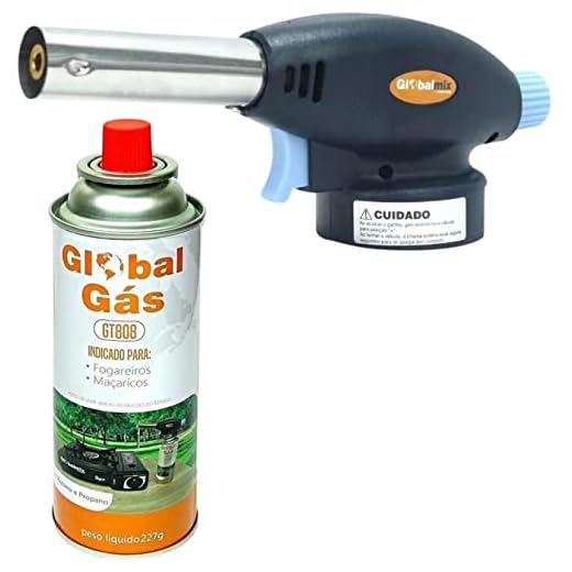 Maçarico Portátil 1 Refil Culinário Solda Regulagem Gourmet