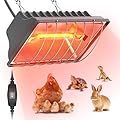 Chtoocy Chicken Coop Heat Lamp, 300W Brooder Heater for Chicks 9.84ft Cord UL Passed Carbon Fiber Bulbs Heater with Adjustable Hanging Height for Livestock Supplies Indoor Warmer