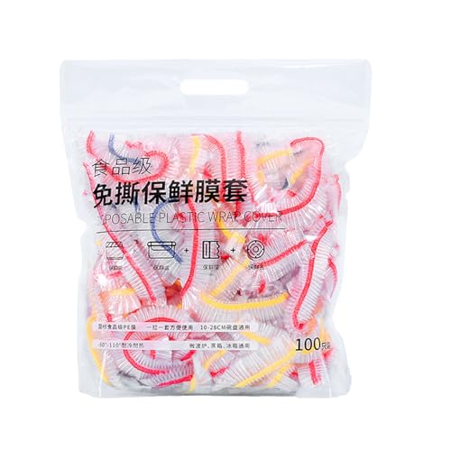 Emballage alimentaire Portable avec ficelle élastique, 100 pièces, pour couvrir facilement les aliments (pour bols et assiettes de cuisine)