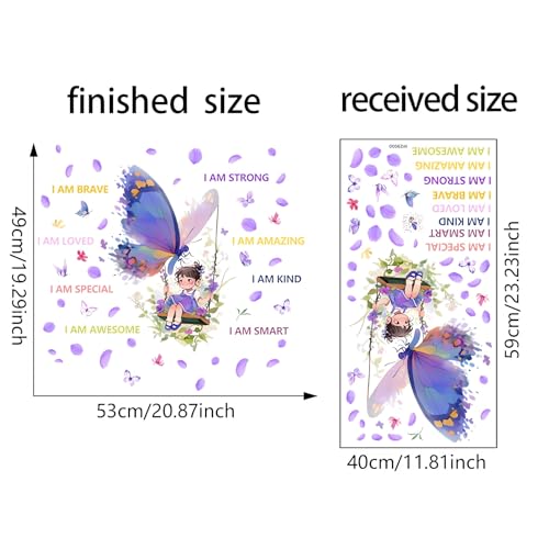 Vinilo Decorativo Mariposa Morada para Pared 40x60 cm miniatura 4
