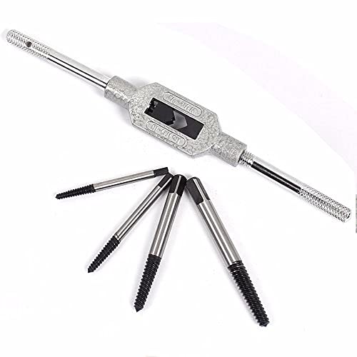 Hetkrishi Screw Extractor Set Damaged Broken Screws Extractor Drill Bits Removal Tool Damaged Bolts Remover Center Drill Bits Easy Out (5 pieces With Handle) (B0C347HQYS) Amazon Price History, Amazon Price Tracker