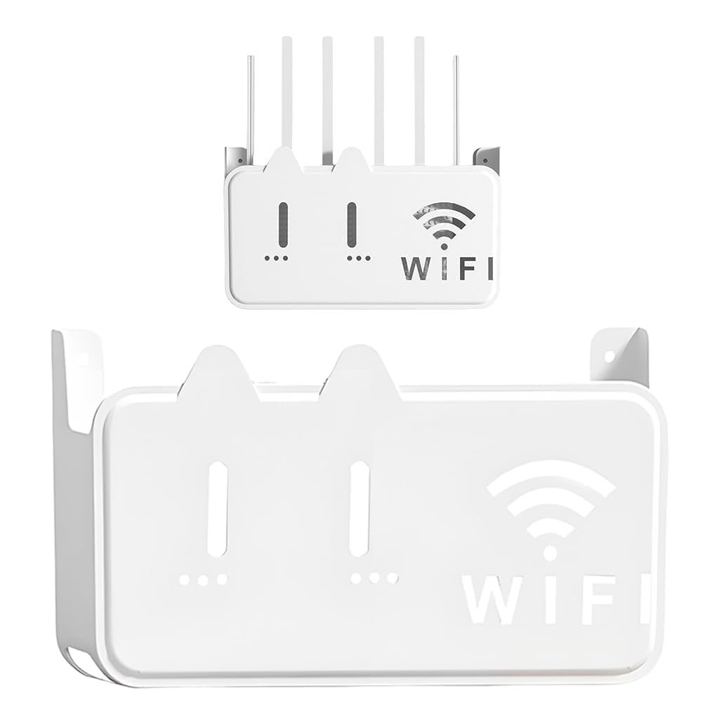 BELOXY Self-Adhesive WiFi Storage Box, WiFi Router Holder Case Wall Mount-Universal Wall Shelf for Modem, Set-Top Box, Smart Devices-Space-Saving Cable Organizer Stand for Home & Office (5) (1)-picture-14