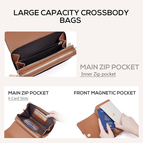 Image of Roulens Small Crossbody Bag for Women,Cell Phone Purse Women's Shoulder Handbags Wallet Purse with Credit Card Slots