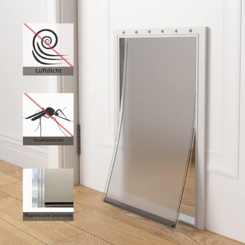 Extra große Ersatzklappen für Hundetür mit Schrauben, kompatibel mit PetSafe Freedom Doggie Doors PAC 11-11040, Maße: 34 x 61 cm, flexibel, langlebig, BPA-frei, wetterbeständige Materialien