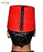 100% Egyptian Adult Red Fez Tarboush Tarboosh Turkish Ottoman Hat Complete Any Costume Hats Features With Black Tassel Large Traditional Egypt Arabic Arabian Accessory Men & Women Fine Cotton