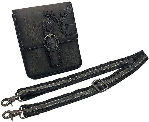 Bolso de cuero de búfalo myledershop con motivo de ciervo en marrón elegante