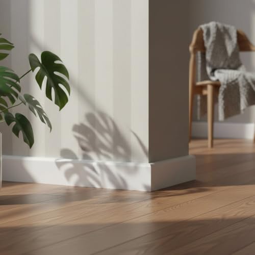 Plinthes MDF Blanc 120mm lot de 4 pièces clipsables de 2m40