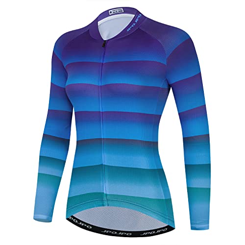 HimyBB Women Cycling Jersey Pro Team Long Sleeve Bike Shirt Tops UPF 50+ Sun Protection XXL