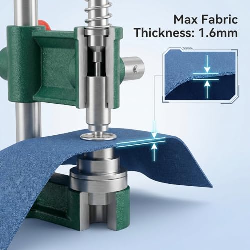 QWORK Fabric Button Maker Kit with 3 Die Sizes – Adjustable Press Tool for Sewing, DIY, Upholstery, 11/16", 1", 1-3/16" Dies by QWORK - Image 3
