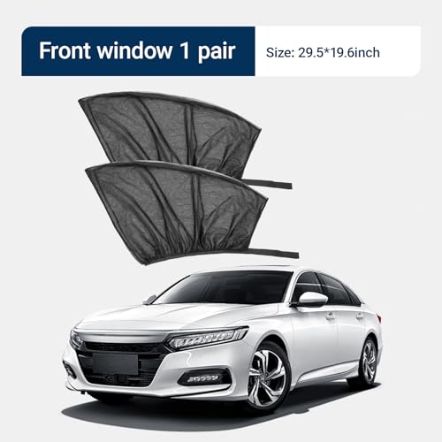 YYTQP Car Window Sun Shade Cover, 2 PCS Breathable Mesh Car Side Window Sunshade, Sun Protection Heat Insulation, Mosquito Net Curtain, Privacy Protection Universal for Most Cars, SUVs (Front Window)