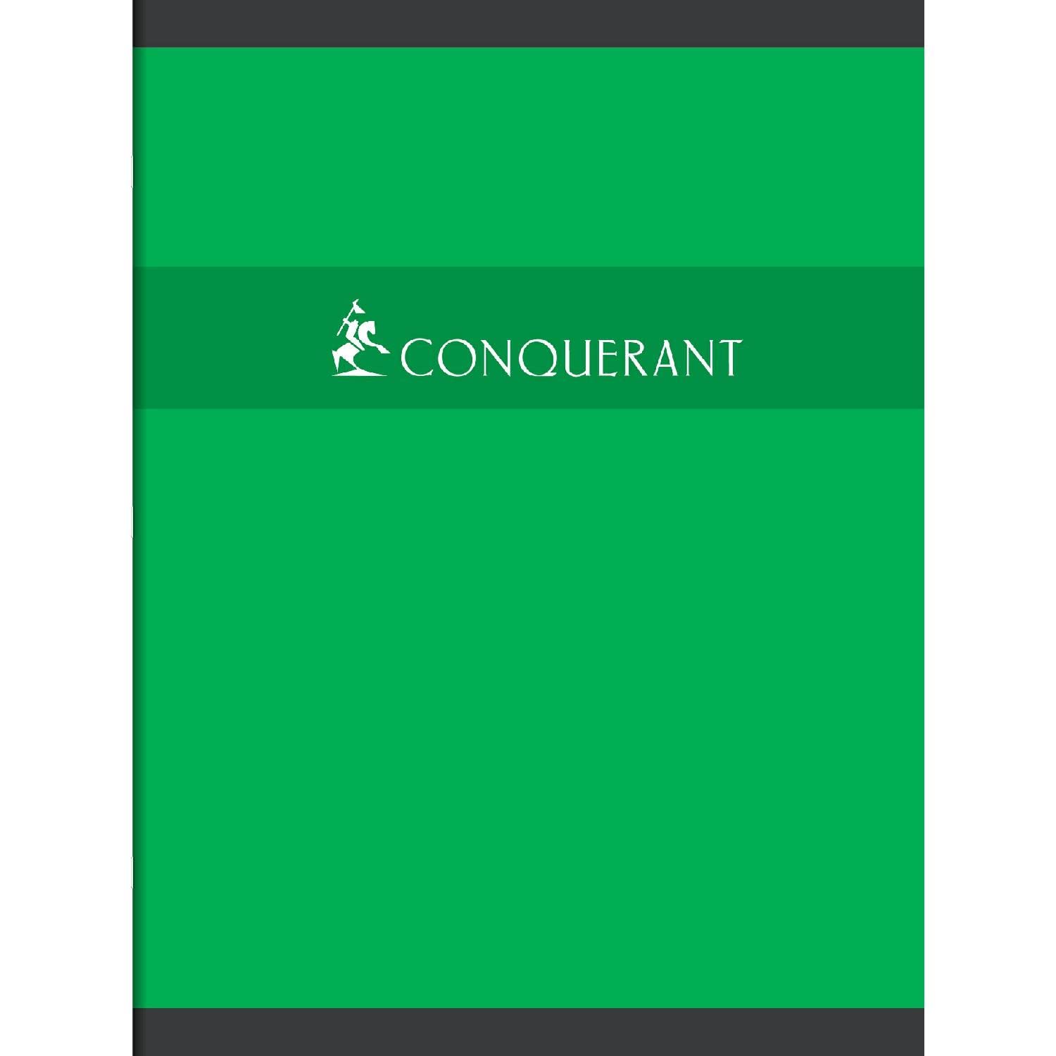 CONQUERANT Lot de 10 Cahiers piqué 24 x 32 cm 192 pages 70g grands carreaux coloris aléatoires