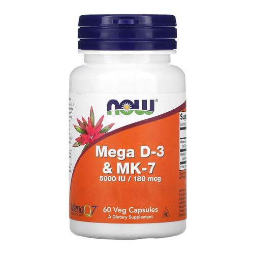 NOW Foods Mega D-3 e MK-7 180Mcg 60Veg Cáps Importado