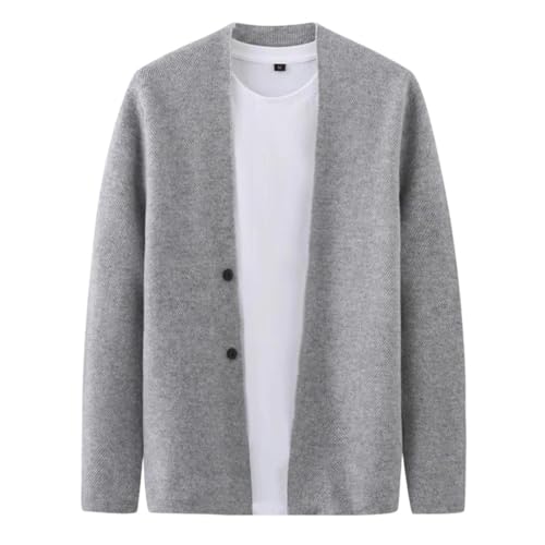 Cardigan en tricot pour hommes avec col rond et boutons FLXHSA