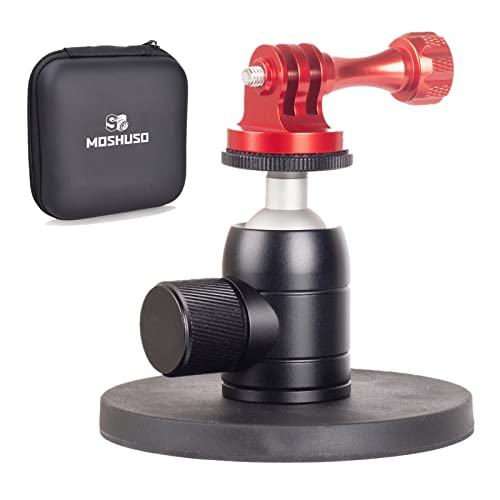 MOSHUSO 88 mm breite, beschichtete magnetische 360 drehbare Stativ-Kugelkopfhalterung für Action-Kameras, super Starke Gummibeschichtung, Magnetsockel Cover