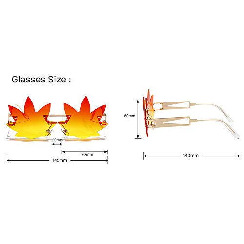 Image of Vintage Punk Sunglasses Men Women 2020 Fashion Colorful Rimless Leaf-shaped Sun Glasses